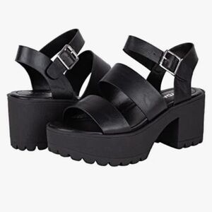 Block Heel Sandals with Adjustable Ankle Strap Platform